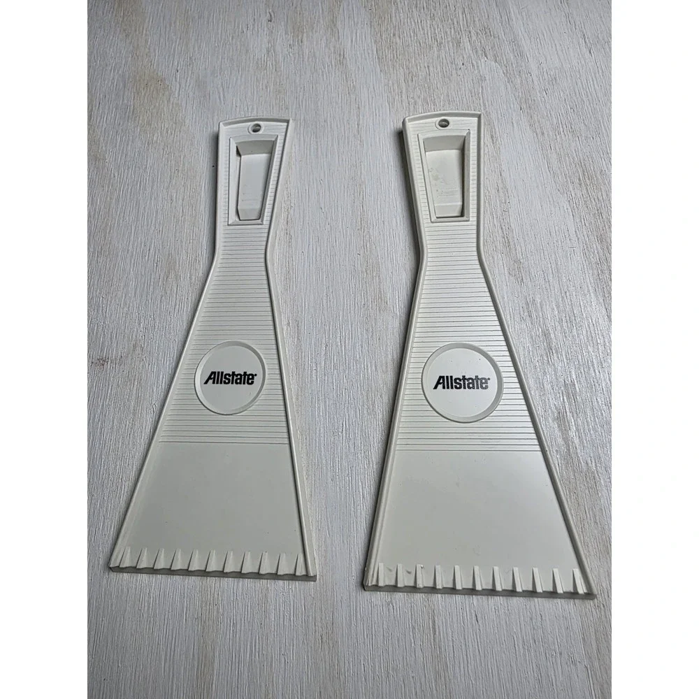Vintage Advertising Ice Scraper: Allstate Insurance With A Clip On The Back TWO